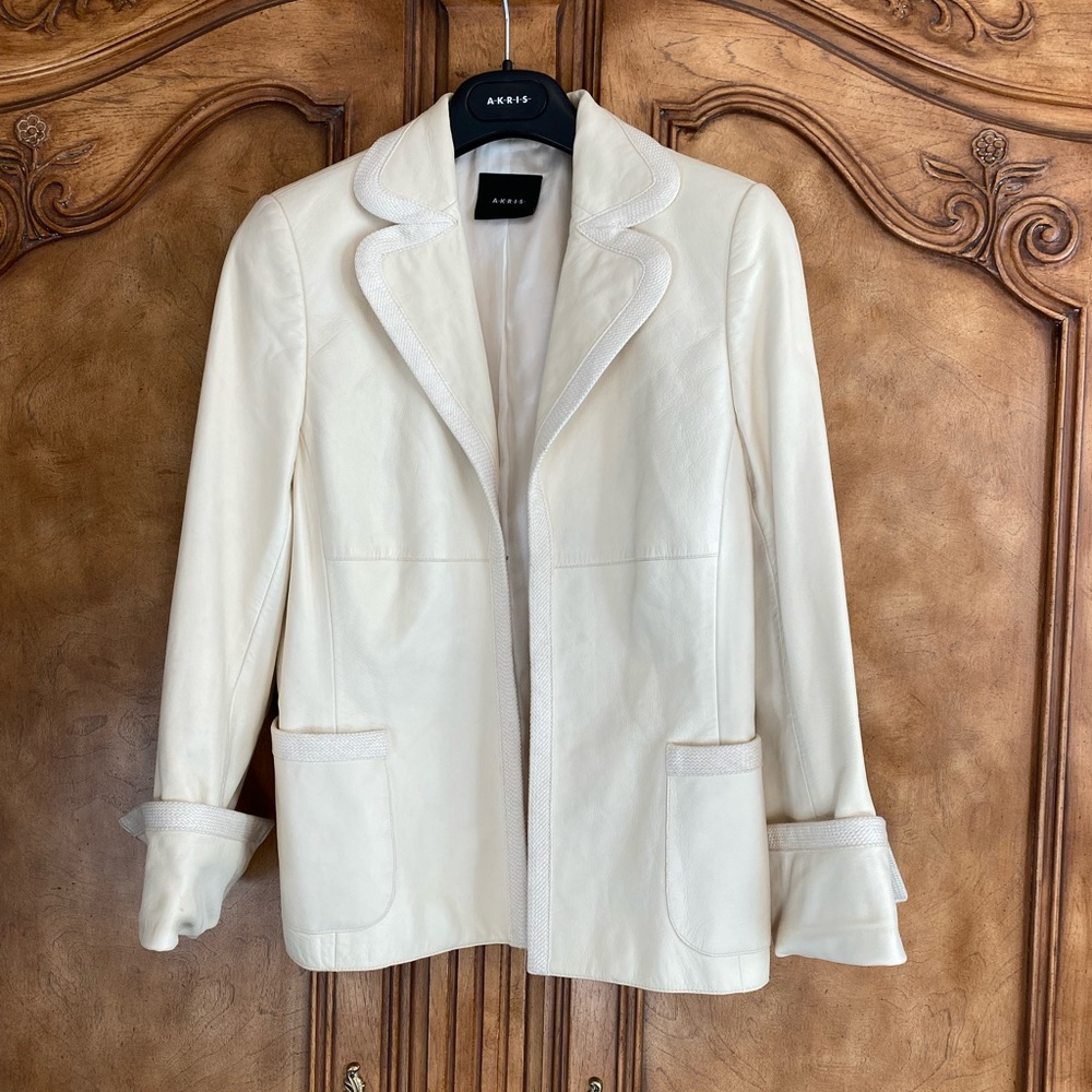 Akris leather blazer